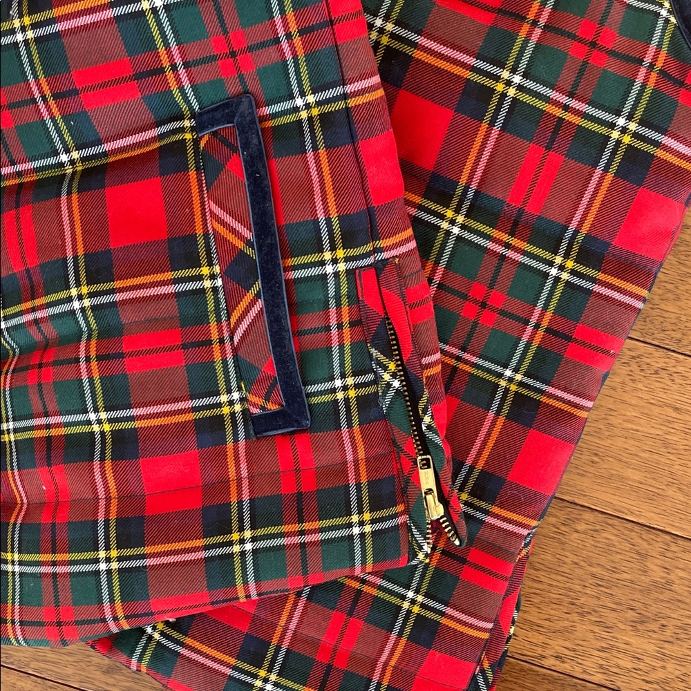 J. Crew Red and Navy Plaid Quilted Vest - Picture 5 of 5